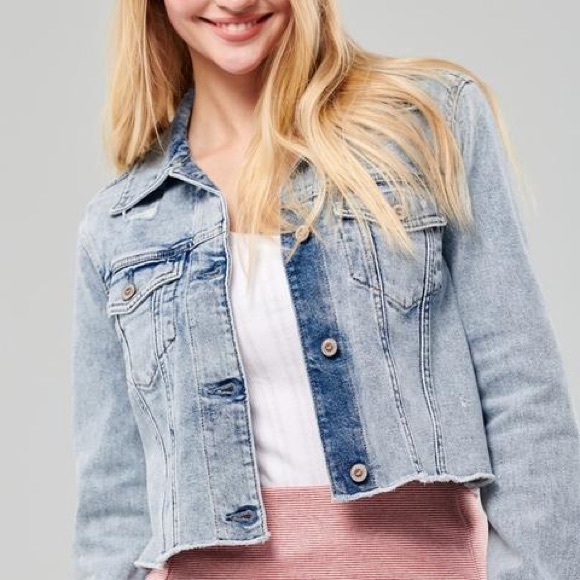 Cropped Denim Jacket Hollister Best 